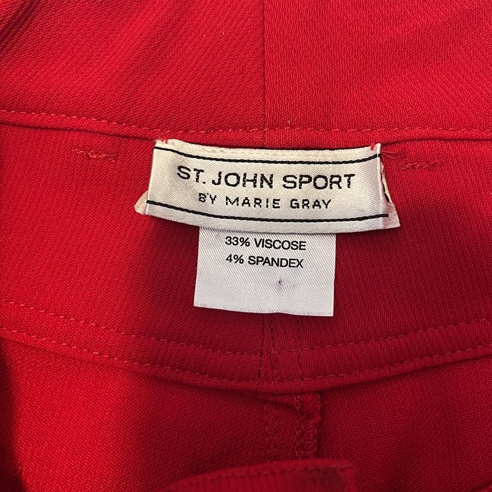 ST. JOHN  by MARIE GRAY.  High Rise, Viscose & spandex red color Womens Pants